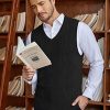 Mens V Neck Sweater Vest Knit Sleeveless Pullover Sweater Casual Slim Fit Twisted Vest