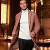 Men's Slim Fit Turtleneck Sweater Casual Twist Patterned Pullover Knitted Sweaters