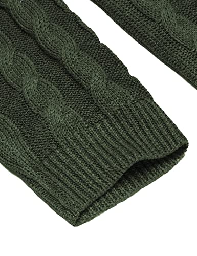 Men's Shawl Collar Pullover Sweater Slim Fit Casual Button Cable Knit Sweaters