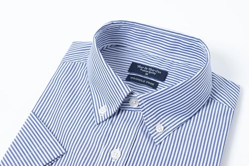 51oUXEVvy3L.jpg Wrinkle Free Dress Shirts for Men Regular Fit Short Sleeve Button Down Shirts Business Casual Shirts