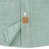 ® Chambray Shirt Men Long Sleeve Cotton Work Shirts with 2 Pockets Casual Button Down
