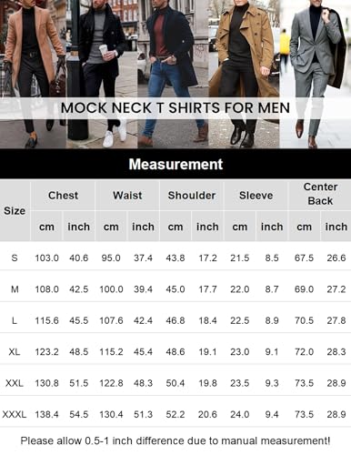 Mens Mock Turtleneck Short Sleeve Knit T Shirts Slim Fit Basic Thermal Tops Lightweight Tee S-XXXL