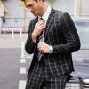 Men's 2 Piece Suits Classic Fit 2 Button Dress Suits Tuxedo Jacket Blazer for Wedding Business Dinner Prom