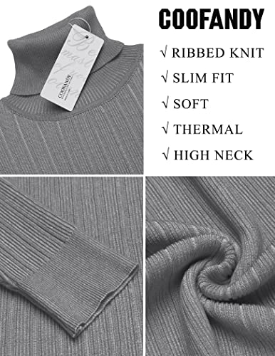 Men's Slim Fit Turtleneck Sweater Ribbed Knitted High Neck Pullover Sweaters