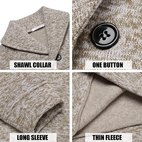 Men Dress Sweater Shawl Collar Sweatshirt Fashion Light Fleece Sweatshirt Dark Blue
